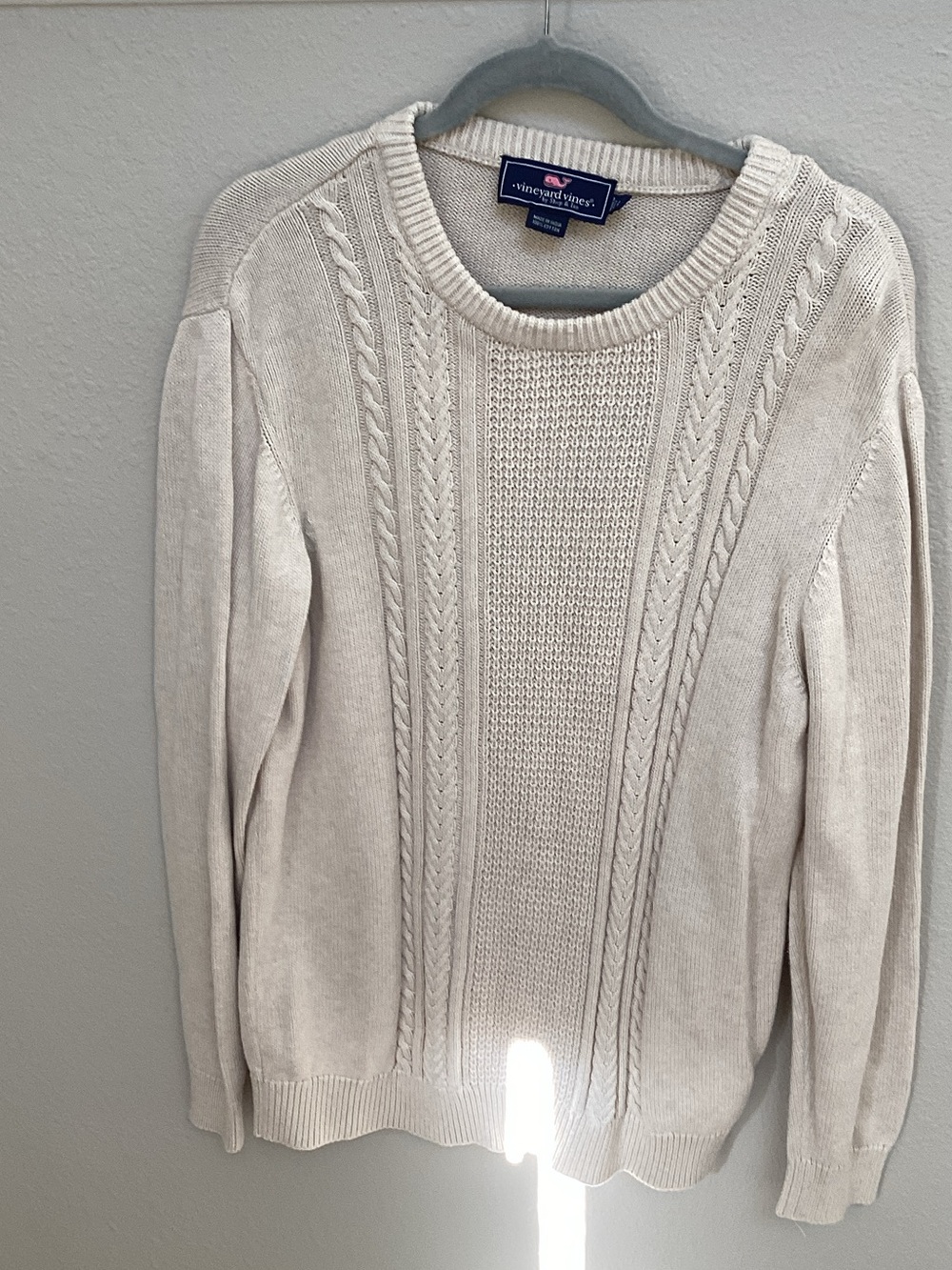 Vineyard Vines Cream Cable Crewneck Sweater